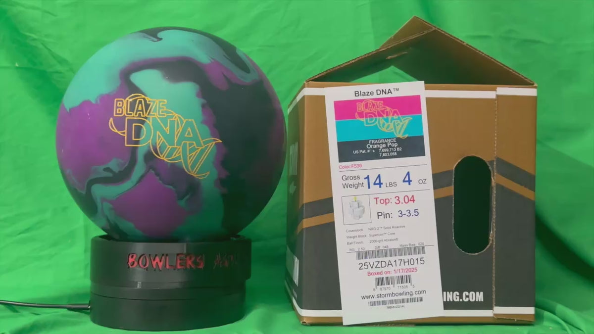 Storm Blaze DNA 14 lbs - Bowlers Asylum - World Elite Bowling - SRGBBFS - Storm Bowling - Roto Grip Bowling - 900 Global Bowling - Motiv Bowling - Track Bowling - Brunswick Bowling - Radical Bowling - Ebonite Bowling - DV8 Bowling - Columbia 300 Bowling - Hammer Bowling