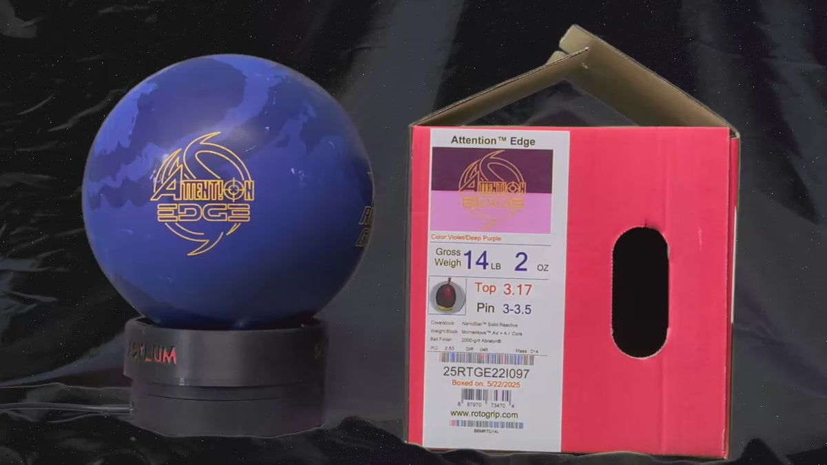 Roto Grip Attention Edge 14 lbs - Bowlers Asylum - World Elite Bowling - SRGBBFS - Storm Bowling - Roto Grip Bowling - 900 Global Bowling - Motiv Bowling - Track Bowling - Brunswick Bowling - Radical Bowling - Ebonite Bowling - DV8 Bowling - Columbia 300 Bowling - Hammer Bowling