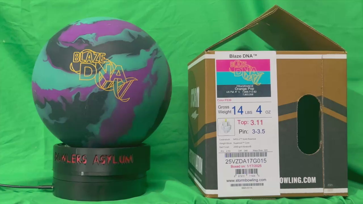 Storm Blaze DNA 14 lbs - Bowlers Asylum - World Elite Bowling - SRGBBFS - Storm Bowling - Roto Grip Bowling - 900 Global Bowling - Motiv Bowling - Track Bowling - Brunswick Bowling - Radical Bowling - Ebonite Bowling - DV8 Bowling - Columbia 300 Bowling - Hammer Bowling