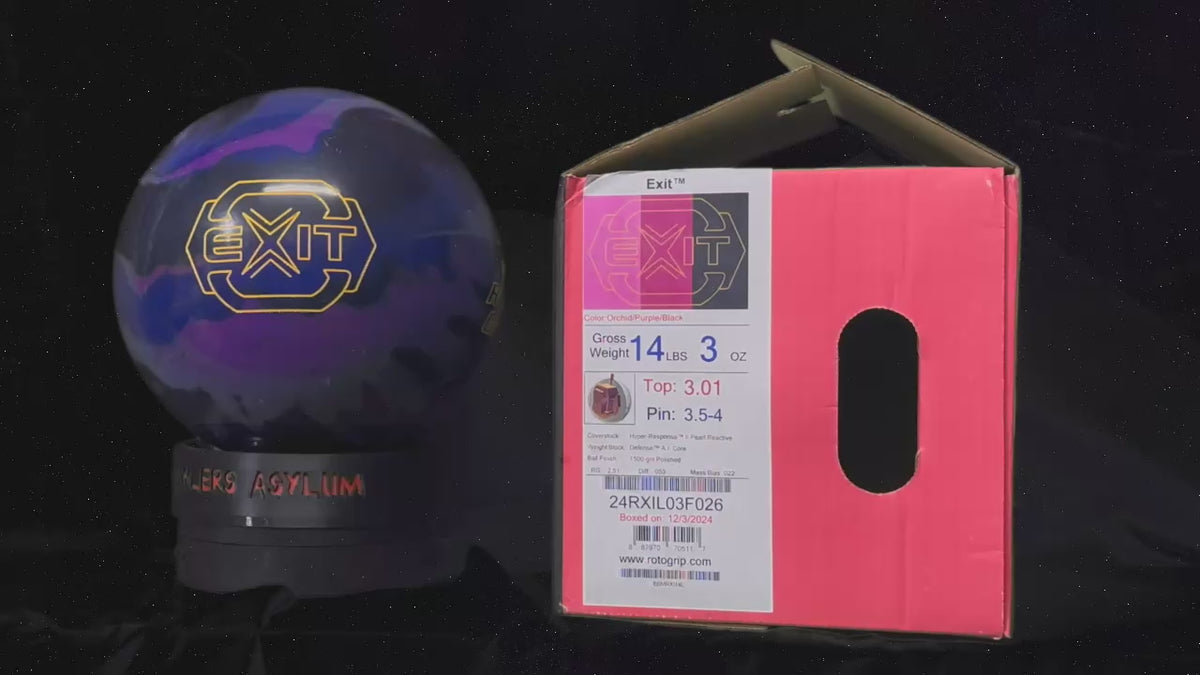 Roto Grip Exit 14 lbs - Bowlers Asylum - World Elite Bowling - SRGBBFS - Storm Bowling - Roto Grip Bowling - 900 Global Bowling - Motiv Bowling - Track Bowling - Brunswick Bowling - Radical Bowling - Ebonite Bowling - DV8 Bowling - Columbia 300 Bowling - Hammer Bowling