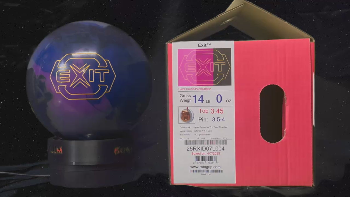 Roto Grip Exit 14 lbs - Bowlers Asylum - World Elite Bowling - SRGBBFS - Storm Bowling - Roto Grip Bowling - 900 Global Bowling - Motiv Bowling - Track Bowling - Brunswick Bowling - Radical Bowling - Ebonite Bowling - DV8 Bowling - Columbia 300 Bowling - Hammer Bowling