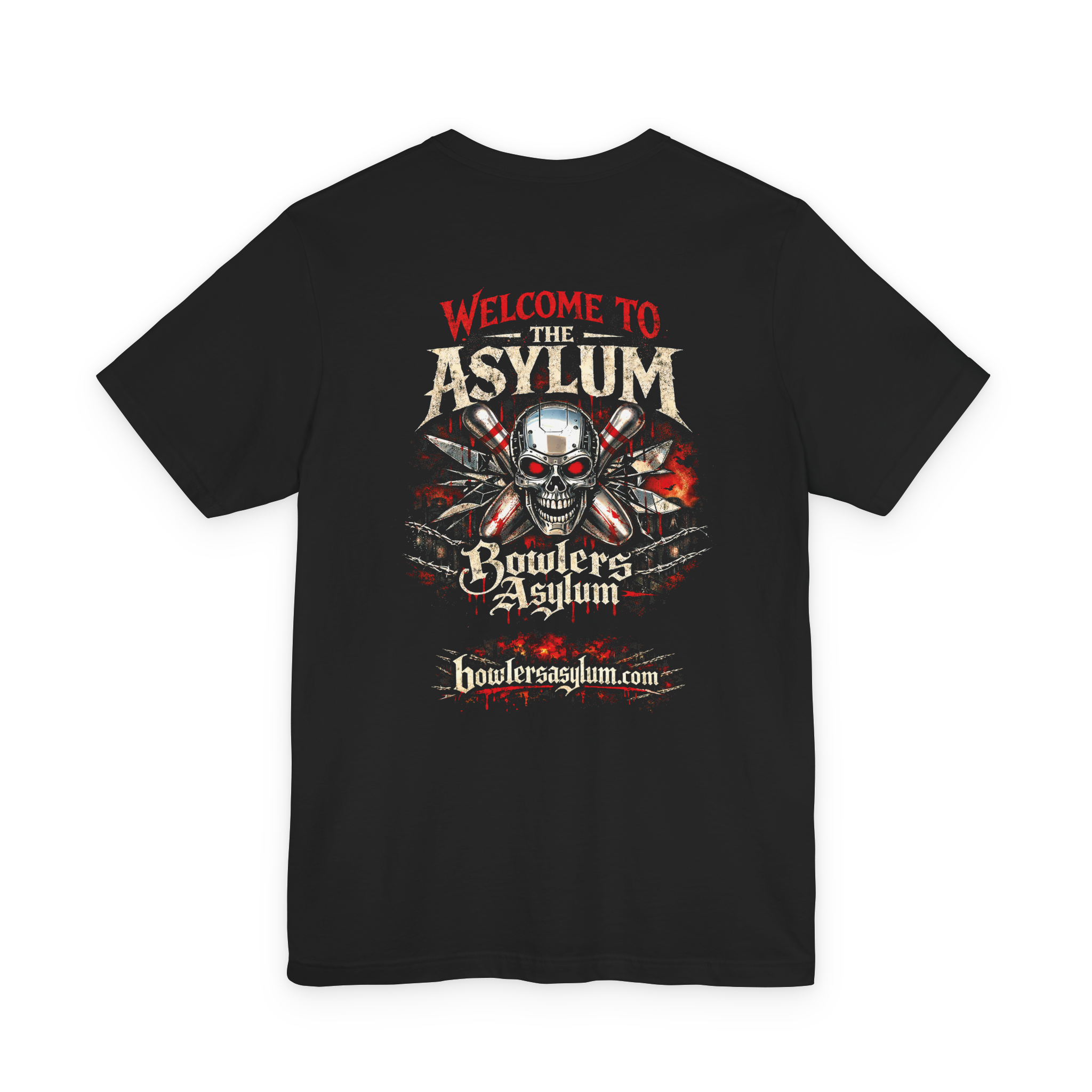 Welcome to the Asylum T-Shirt - Bowlers Asylum - World Elite Bowling - SRGBBFS - Storm Bowling - Roto Grip Bowling - 900 Global Bowling - Motiv Bowling - Track Bowling - Brunswick Bowling - Radical Bowling - Ebonite Bowling - DV8 Bowling - Columbia 300 Bowling - Hammer Bowling