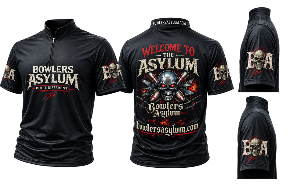 Welcome To The Asylum Black Sash Zip Jersey - Bowlers Asylum - World Elite Bowling - SRGBBFS - Storm Bowling - Roto Grip Bowling - 900 Global Bowling - Motiv Bowling - Track Bowling - Brunswick Bowling - Radical Bowling - Ebonite Bowling - DV8 Bowling - Columbia 300 Bowling - Hammer Bowling