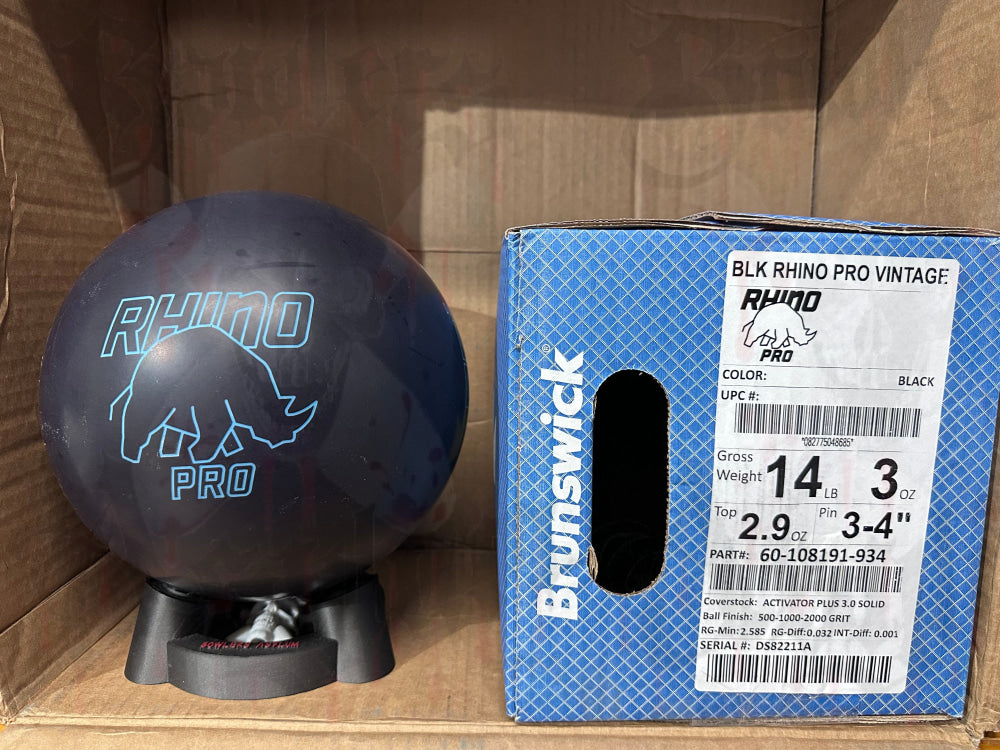 Brunswick Black Rhino Pro Vintage 14 lbs - Bowlers Asylum - World Elite Bowling - SRGBBFS - Storm Bowling - Roto Grip Bowling - 900 Global Bowling - Motiv Bowling - Track Bowling - Brunswick Bowling - Radical Bowling - Ebonite Bowling - DV8 Bowling - Columbia 300 Bowling - Hammer Bowling