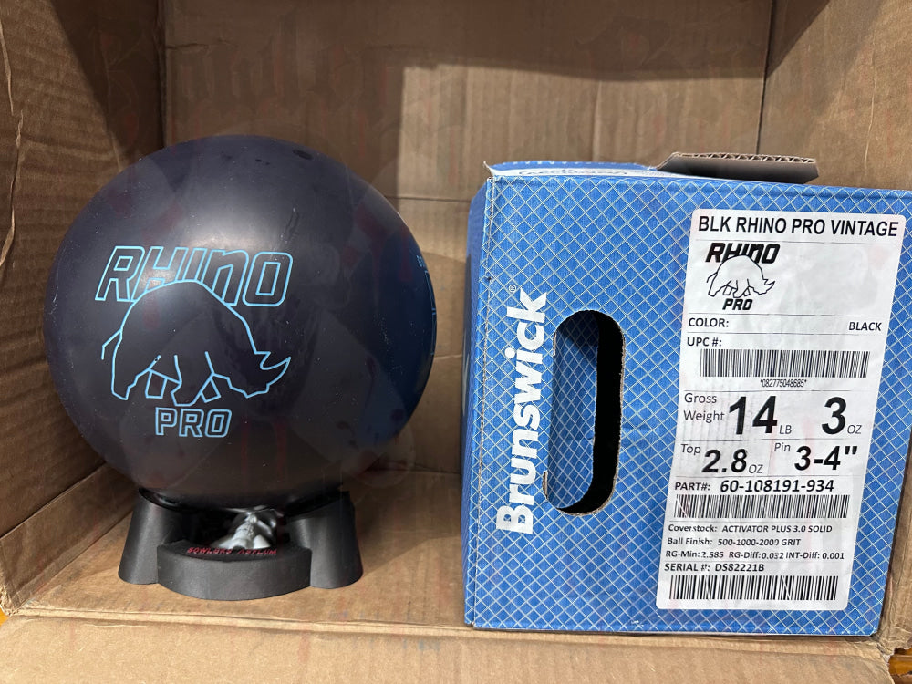 Brunswick Black Rhino Pro Vintage 14 lbs - Bowlers Asylum - World Elite Bowling - SRGBBFS - Storm Bowling - Roto Grip Bowling - 900 Global Bowling - Motiv Bowling - Track Bowling - Brunswick Bowling - Radical Bowling - Ebonite Bowling - DV8 Bowling - Columbia 300 Bowling - Hammer Bowling