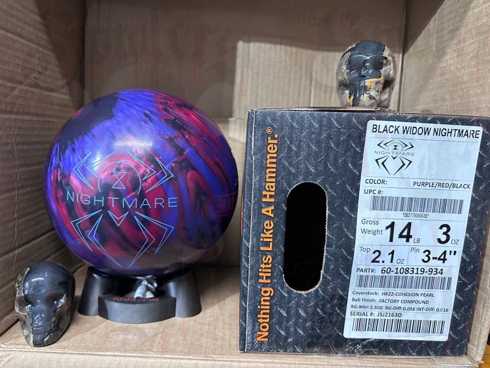 Hammer Black Widow Nightmare 14 lbs - Bowlers Asylum - World Elite Bowling - SRGBBFS - Storm Bowling - Roto Grip Bowling - 900 Global Bowling - Motiv Bowling - Track Bowling - Brunswick Bowling - Radical Bowling - Ebonite Bowling - DV8 Bowling - Columbia 300 Bowling - Hammer Bowling