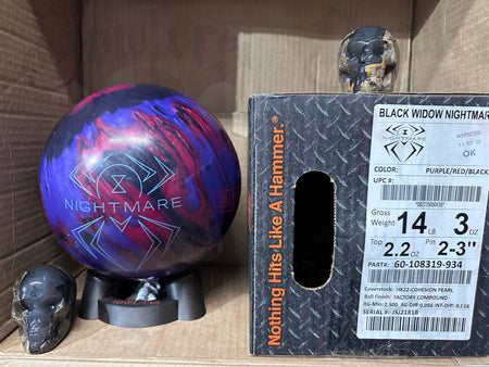 Hammer Black Widow Nightmare 14 lbs - Bowlers Asylum - World Elite Bowling - SRGBBFS - Storm Bowling - Roto Grip Bowling - 900 Global Bowling - Motiv Bowling - Track Bowling - Brunswick Bowling - Radical Bowling - Ebonite Bowling - DV8 Bowling - Columbia 300 Bowling - Hammer Bowling