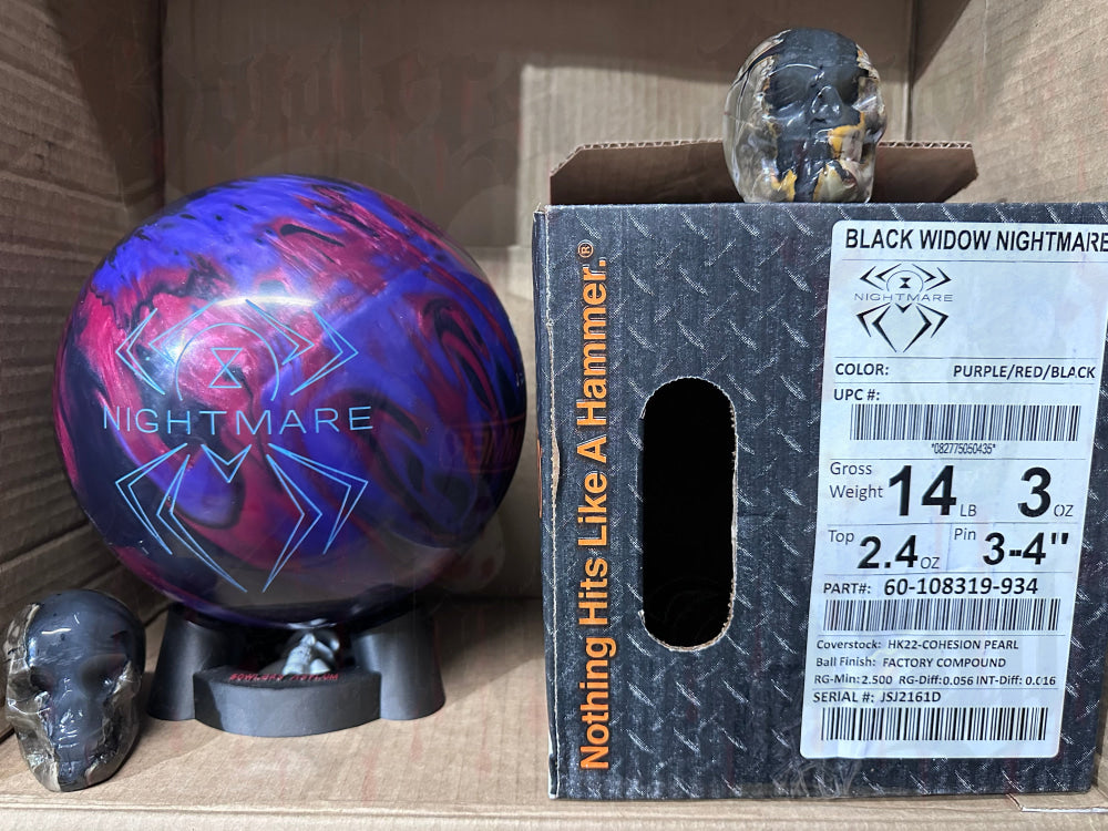 Hammer Black Widow Nightmare 14 lbs - Bowlers Asylum - World Elite Bowling - SRGBBFS - Storm Bowling - Roto Grip Bowling - 900 Global Bowling - Motiv Bowling - Track Bowling - Brunswick Bowling - Radical Bowling - Ebonite Bowling - DV8 Bowling - Columbia 300 Bowling - Hammer Bowling