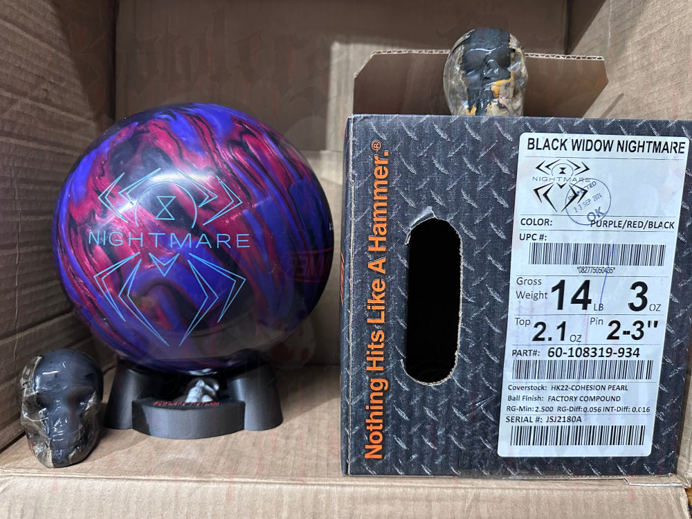 Hammer Black Widow Nightmare 14 lbs - Bowlers Asylum - World Elite Bowling - SRGBBFS - Storm Bowling - Roto Grip Bowling - 900 Global Bowling - Motiv Bowling - Track Bowling - Brunswick Bowling - Radical Bowling - Ebonite Bowling - DV8 Bowling - Columbia 300 Bowling - Hammer Bowling