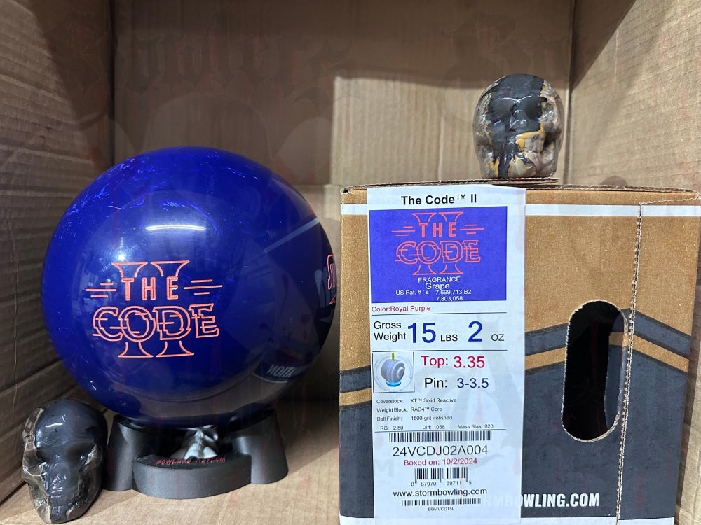 Storm The Code II 15 lbs - Bowlers Asylum - World Elite Bowling - SRGBBFS - Storm Bowling - Roto Grip Bowling - 900 Global Bowling - Motiv Bowling - Track Bowling - Brunswick Bowling - Radical Bowling - Ebonite Bowling - DV8 Bowling - Columbia 300 Bowling - Hammer Bowling