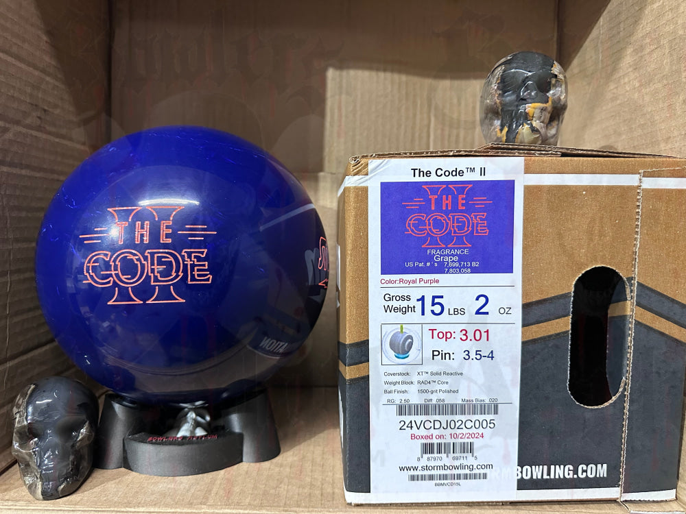 Storm The Code II 15 lbs - Bowlers Asylum - World Elite Bowling - SRGBBFS - Storm Bowling - Roto Grip Bowling - 900 Global Bowling - Motiv Bowling - Track Bowling - Brunswick Bowling - Radical Bowling - Ebonite Bowling - DV8 Bowling - Columbia 300 Bowling - Hammer Bowling