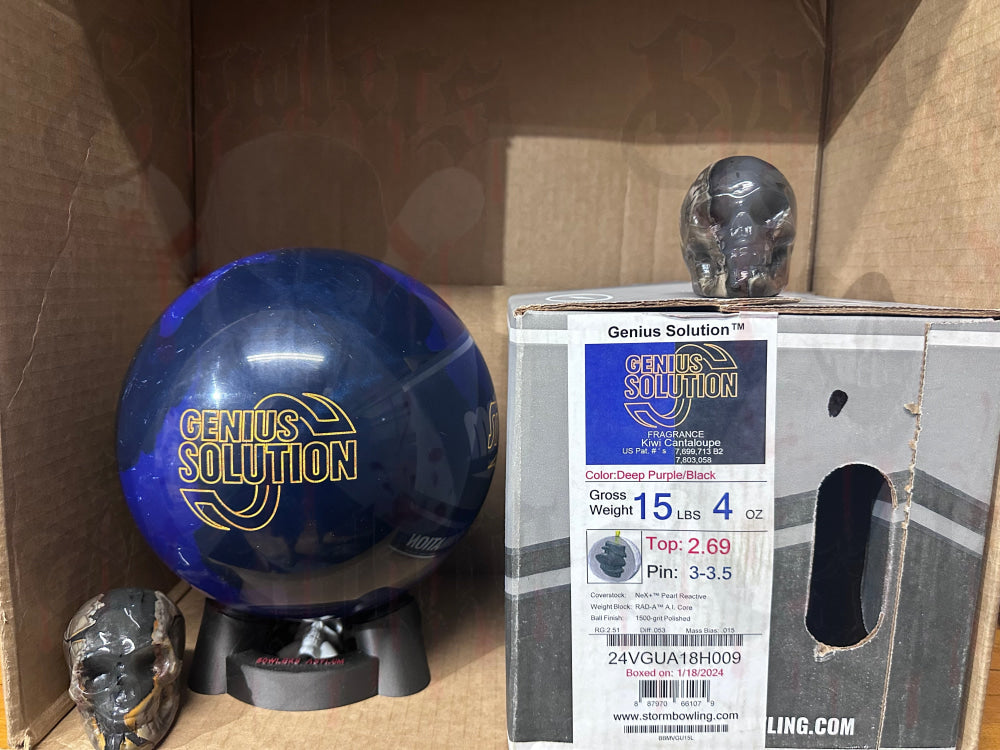 Storm Genius Solution 15 lbs - Bowlers Asylum - World Elite Bowling - SRGBBFS - Storm Bowling - Roto Grip Bowling - 900 Global Bowling - Motiv Bowling - Track Bowling - Brunswick Bowling - Radical Bowling - Ebonite Bowling - DV8 Bowling - Columbia 300 Bowling - Hammer Bowling