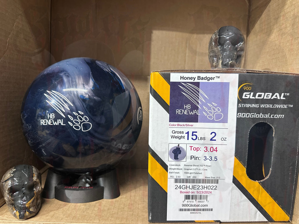 900 Global HB Renew 15 lbs - Bowlers Asylum - World Elite Bowling - SRGBBFS - Storm Bowling - Roto Grip Bowling - 900 Global Bowling - Motiv Bowling - Track Bowling - Brunswick Bowling - Radical Bowling - Ebonite Bowling - DV8 Bowling - Columbia 300 Bowling - Hammer Bowling