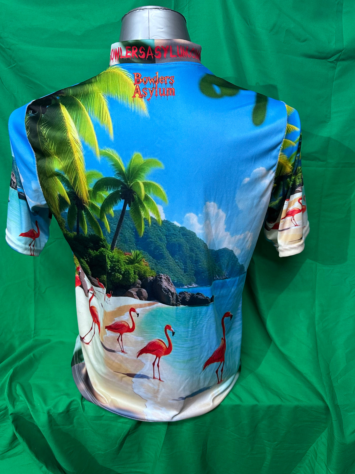 Bowlers Asylum Flamingo Beach Sash Zip Jersey - Bowlers Asylum - World Elite Bowling - SRGBBFS - Storm Bowling - Roto Grip Bowling - 900 Global Bowling - Motiv Bowling - Track Bowling - Brunswick Bowling - Radical Bowling - Ebonite Bowling - DV8 Bowling - Columbia 300 Bowling - Hammer Bowling