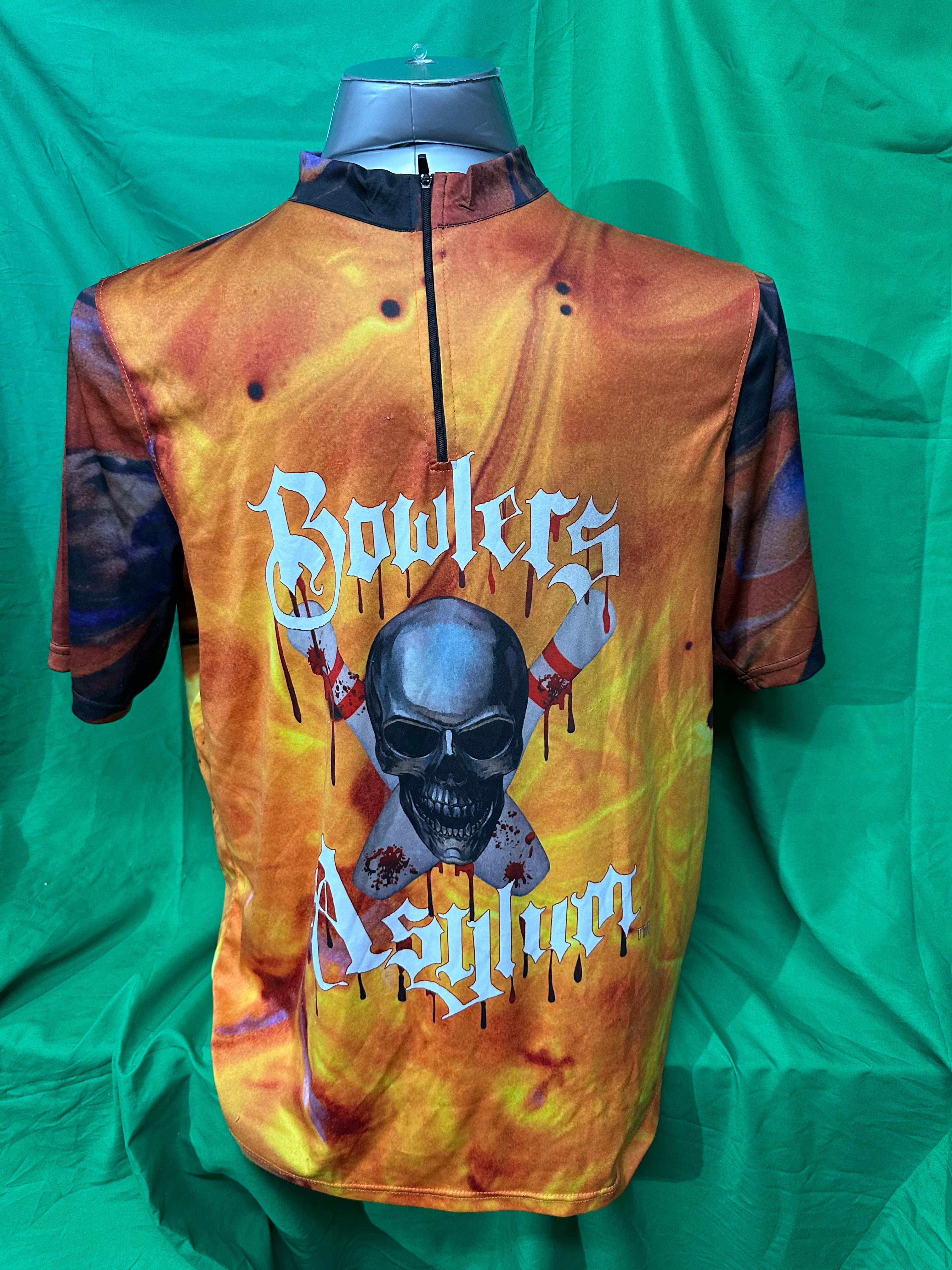 Bowlers Asylum Fire Sash Zip Jersey - Bowlers Asylum - World Elite Bowling - SRGBBFS - Storm Bowling - Roto Grip Bowling - 900 Global Bowling - Motiv Bowling - Track Bowling - Brunswick Bowling - Radical Bowling - Ebonite Bowling - DV8 Bowling - Columbia 300 Bowling - Hammer Bowling