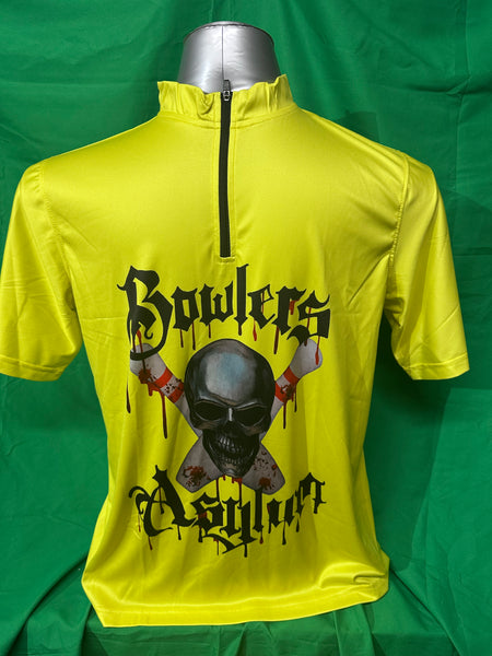Bowlers Asylum Yellow Sash Zip Jersey - Bowlers Asylum - World Elite Bowling - SRGBBFS - Storm Bowling - Roto Grip Bowling - 900 Global Bowling - Motiv Bowling - Track Bowling - Brunswick Bowling - Radical Bowling - Ebonite Bowling - DV8 Bowling - Columbia 300 Bowling - Hammer Bowling