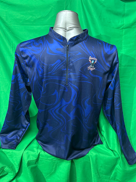 Bowlers Asylum Blue Liquid Sash Zip Long Sleeve - Bowlers Asylum - World Elite Bowling - SRGBBFS - Storm Bowling - Roto Grip Bowling - 900 Global Bowling - Motiv Bowling - Track Bowling - Brunswick Bowling - Radical Bowling - Ebonite Bowling - DV8 Bowling - Columbia 300 Bowling - Hammer Bowling