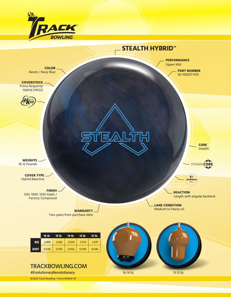 Track Stealth Hybrid - Bowlers Asylum - World Elite Bowling - SRGBBFS - Storm Bowling - Roto Grip Bowling - 900 Global Bowling - Motiv Bowling - Track Bowling - Brunswick Bowling - Radical Bowling - Ebonite Bowling - DV8 Bowling - Columbia 300 Bowling - Hammer Bowling