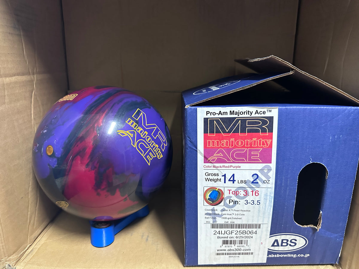 ABS PRO-AM MR Majority Ace 14 lbs  X-Comp - Bowlers Asylum - World Elite Bowling - SRGBBFS - Storm Bowling - Roto Grip Bowling - 900 Global Bowling - Motiv Bowling - Track Bowling - Brunswick Bowling - Radical Bowling - Ebonite Bowling - DV8 Bowling - Columbia 300 Bowling - Hammer Bowling