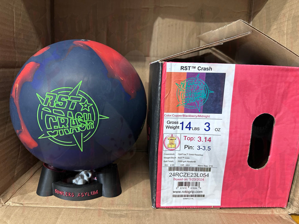 Roto Grip RST Crash 14 lbs - Bowlers Asylum - World Elite Bowling - SRGBBFS - Storm Bowling - Roto Grip Bowling - 900 Global Bowling - Motiv Bowling - Track Bowling - Brunswick Bowling - Radical Bowling - Ebonite Bowling - DV8 Bowling - Columbia 300 Bowling - Hammer Bowling