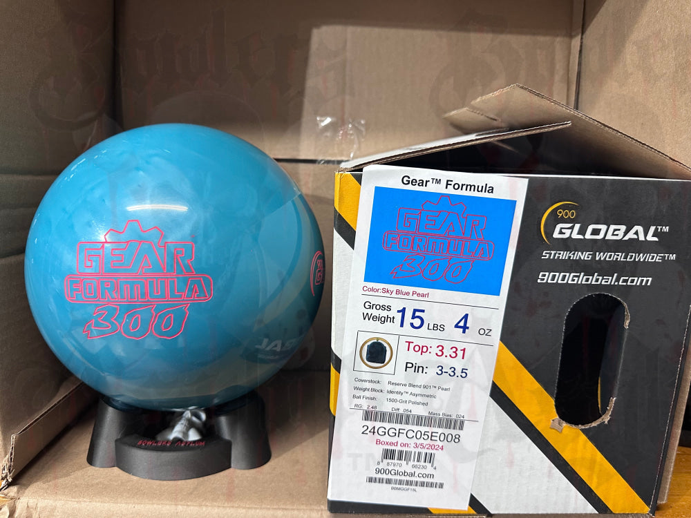 900 Global Gear 300 Formula 15 lbs - Bowlers Asylum - World Elite Bowling - SRGBBFS - Storm Bowling - Roto Grip Bowling - 900 Global Bowling - Motiv Bowling - Track Bowling - Brunswick Bowling - Radical Bowling - Ebonite Bowling - DV8 Bowling - Columbia 300 Bowling - Hammer Bowling