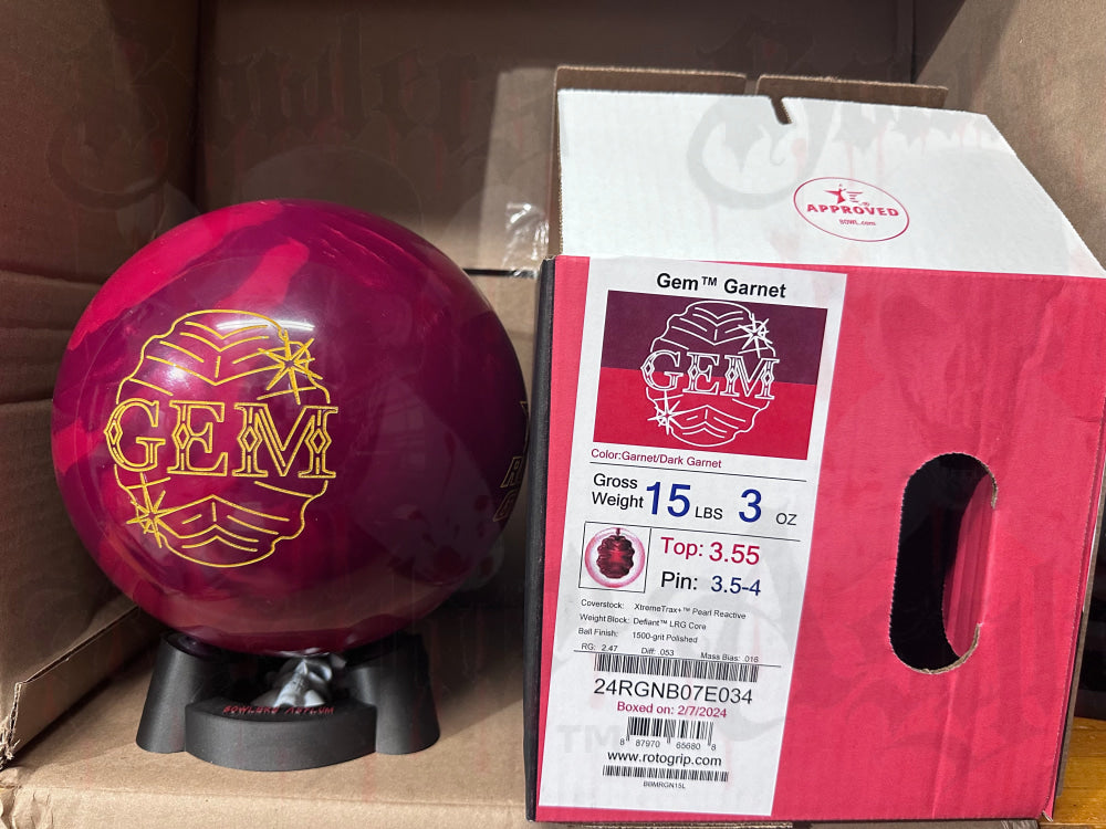 Roto Grip Gem Garnet 15 lbs - Bowlers Asylum - World Elite Bowling - SRGBBFS - Storm Bowling - Roto Grip Bowling - 900 Global Bowling - Motiv Bowling - Track Bowling - Brunswick Bowling - Radical Bowling - Ebonite Bowling - DV8 Bowling - Columbia 300 Bowling - Hammer Bowling