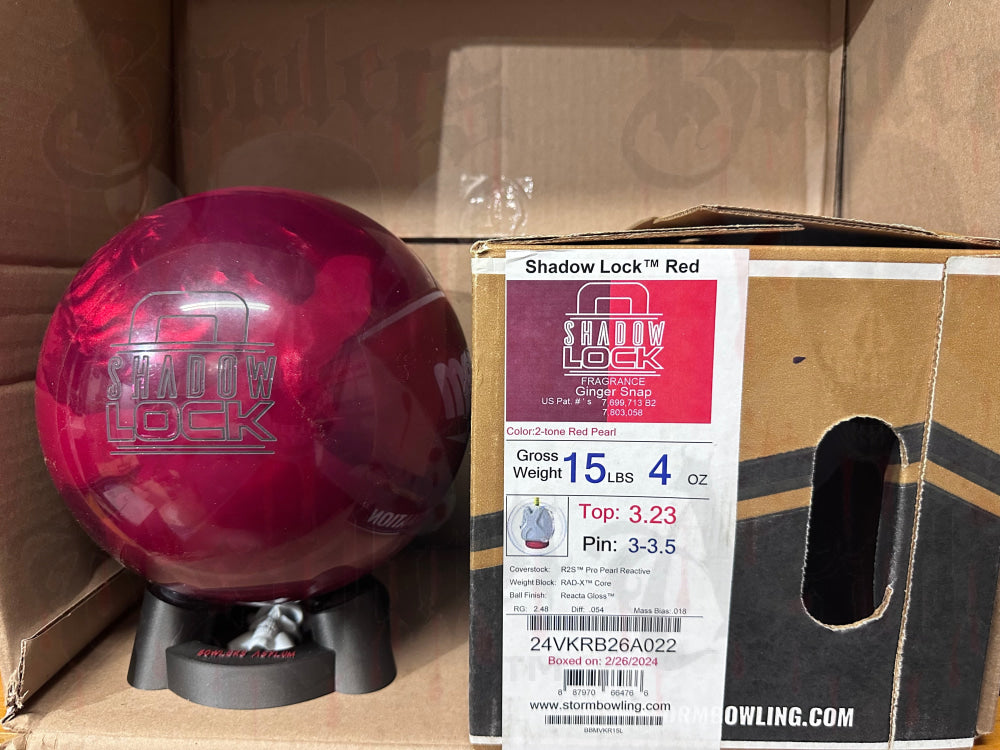 Storm Shadow Lock Red 15 lbs - Bowlers Asylum - World Elite Bowling - SRGBBFS - Storm Bowling - Roto Grip Bowling - 900 Global Bowling - Motiv Bowling - Track Bowling - Brunswick Bowling - Radical Bowling - Ebonite Bowling - DV8 Bowling - Columbia 300 Bowling - Hammer Bowling