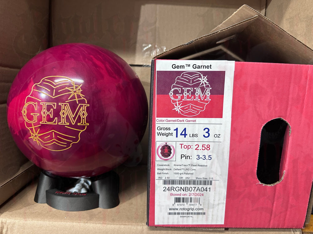 Roto Grip Gem Garnet 14 lbs - Bowlers Asylum - World Elite Bowling - SRGBBFS - Storm Bowling - Roto Grip Bowling - 900 Global Bowling - Motiv Bowling - Track Bowling - Brunswick Bowling - Radical Bowling - Ebonite Bowling - DV8 Bowling - Columbia 300 Bowling - Hammer Bowling