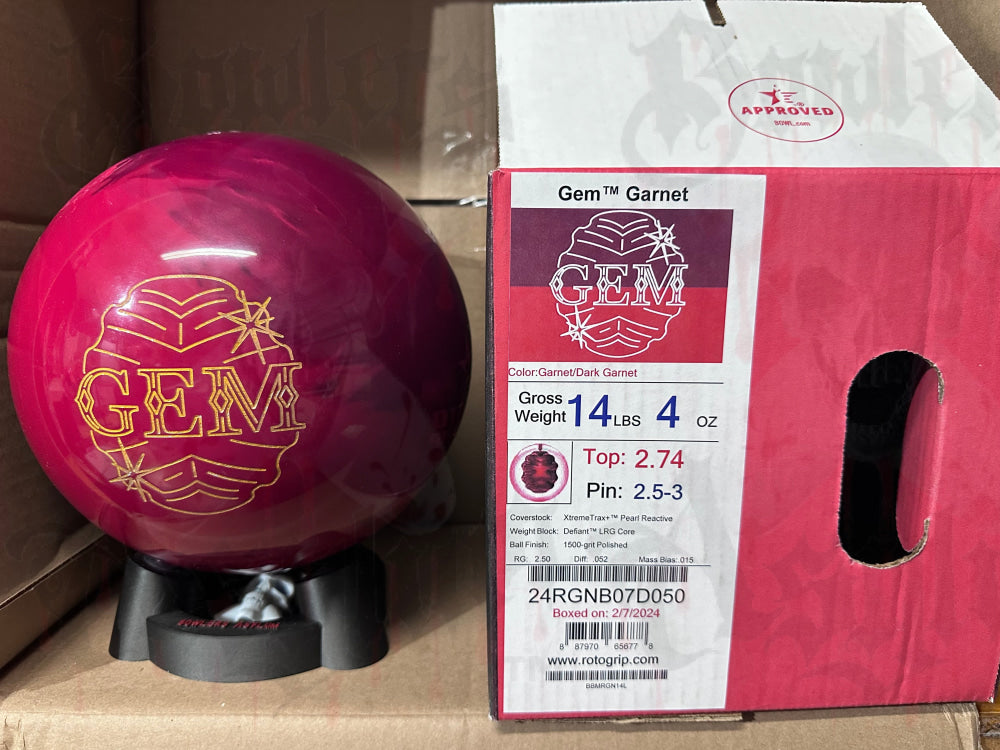 Roto Grip Gem Garnet 14 lbs - Bowlers Asylum - World Elite Bowling - SRGBBFS - Storm Bowling - Roto Grip Bowling - 900 Global Bowling - Motiv Bowling - Track Bowling - Brunswick Bowling - Radical Bowling - Ebonite Bowling - DV8 Bowling - Columbia 300 Bowling - Hammer Bowling