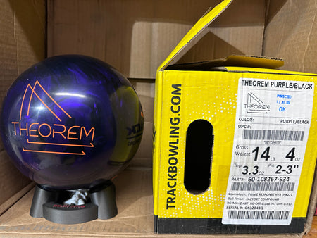 Track Theorem Purple/Black 14 lbs - Bowlers Asylum - World Elite Bowling - SRGBBFS - Storm Bowling - Roto Grip Bowling - 900 Global Bowling - Motiv Bowling - Track Bowling - Brunswick Bowling - Radical Bowling - Ebonite Bowling - DV8 Bowling - Columbia 300 Bowling - Hammer Bowling