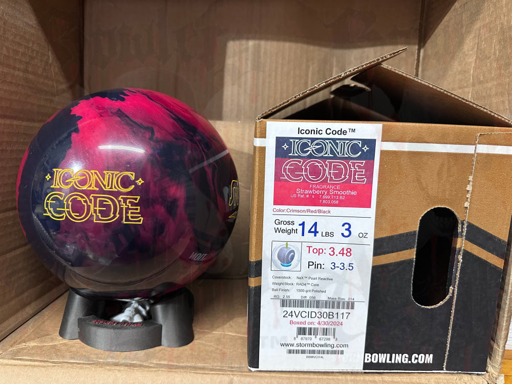 Storm Iconic Code 14 lbs - Bowlers Asylum - World Elite Bowling - SRGBBFS - Storm Bowling - Roto Grip Bowling - 900 Global Bowling - Motiv Bowling - Track Bowling - Brunswick Bowling - Radical Bowling - Ebonite Bowling - DV8 Bowling - Columbia 300 Bowling - Hammer Bowling