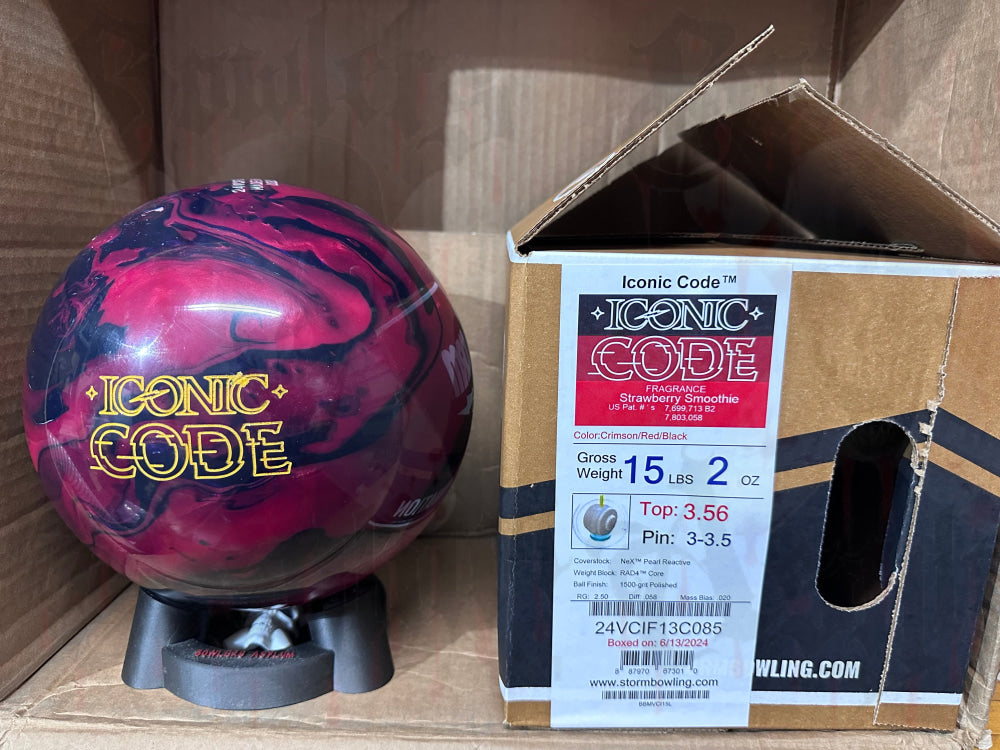 Storm Iconic Code 15 lbs - Bowlers Asylum - World Elite Bowling - SRGBBFS - Storm Bowling - Roto Grip Bowling - 900 Global Bowling - Motiv Bowling - Track Bowling - Brunswick Bowling - Radical Bowling - Ebonite Bowling - DV8 Bowling - Columbia 300 Bowling - Hammer Bowling