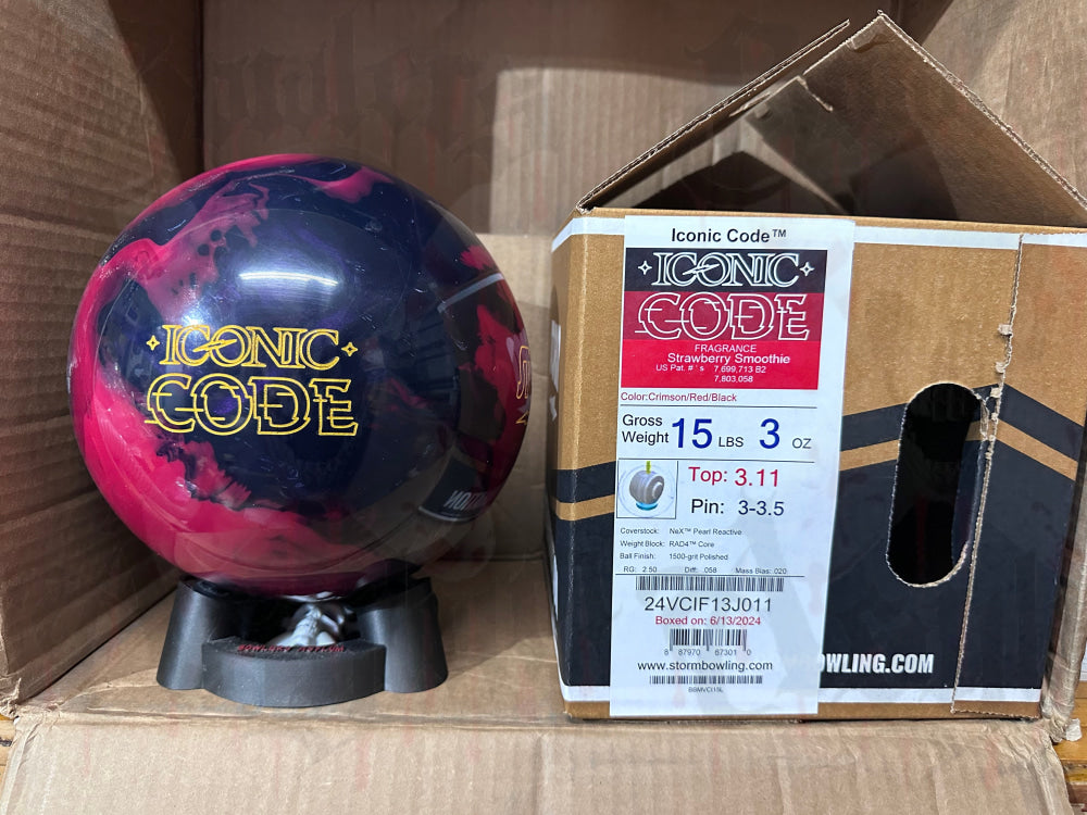 Storm Iconic Code 15 lbs - Bowlers Asylum - World Elite Bowling - SRGBBFS - Storm Bowling - Roto Grip Bowling - 900 Global Bowling - Motiv Bowling - Track Bowling - Brunswick Bowling - Radical Bowling - Ebonite Bowling - DV8 Bowling - Columbia 300 Bowling - Hammer Bowling