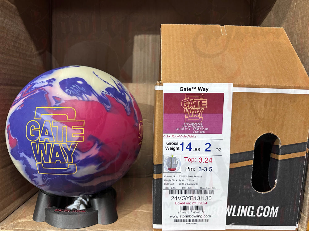 Storm Gate Way 14 lbs - Bowlers Asylum - World Elite Bowling - SRGBBFS - Storm Bowling - Roto Grip Bowling - 900 Global Bowling - Motiv Bowling - Track Bowling - Brunswick Bowling - Radical Bowling - Ebonite Bowling - DV8 Bowling - Columbia 300 Bowling - Hammer Bowling