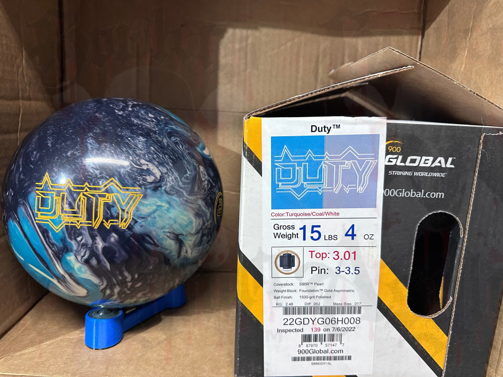 900 Global Duty 15 lbs - Bowlers Asylum - World Elite Bowling - SRGBBFS - Storm Bowling - Roto Grip Bowling - 900 Global Bowling - Motiv Bowling - Track Bowling - Brunswick Bowling - Radical Bowling - Ebonite Bowling - DV8 Bowling - Columbia 300 Bowling - Hammer Bowling