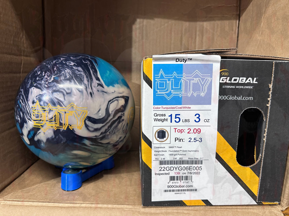 900 Global Duty 15 lbs - Bowlers Asylum - World Elite Bowling - SRGBBFS - Storm Bowling - Roto Grip Bowling - 900 Global Bowling - Motiv Bowling - Track Bowling - Brunswick Bowling - Radical Bowling - Ebonite Bowling - DV8 Bowling - Columbia 300 Bowling - Hammer Bowling