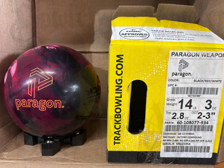 Track Paragon Weapon 14 lbs - Bowlers Asylum - World Elite Bowling - SRGBBFS - Storm Bowling - Roto Grip Bowling - 900 Global Bowling - Motiv Bowling - Track Bowling - Brunswick Bowling - Radical Bowling - Ebonite Bowling - DV8 Bowling - Columbia 300 Bowling - Hammer Bowling