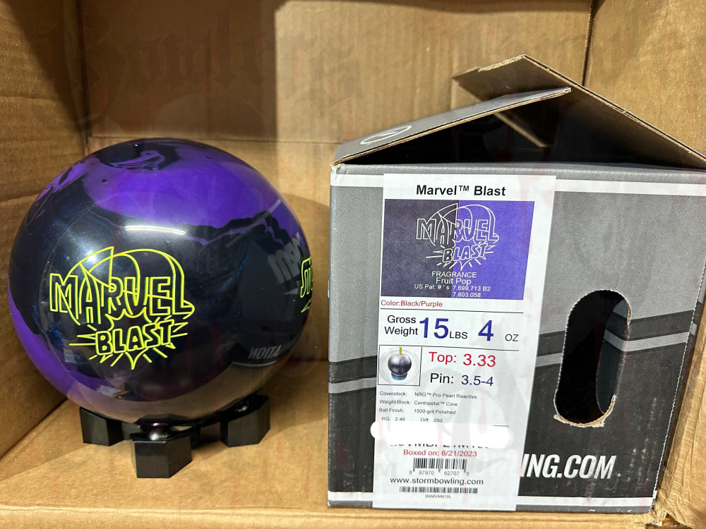 Storm Marvel Maxx Blast 15 lbs - Bowlers Asylum - World Elite Bowling - SRGBBFS - Storm Bowling - Roto Grip Bowling - 900 Global Bowling - Motiv Bowling - Track Bowling - Brunswick Bowling - Radical Bowling - Ebonite Bowling - DV8 Bowling - Columbia 300 Bowling - Hammer Bowling