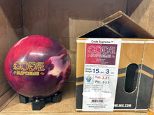 Load image into Gallery viewer, Storm Code Supreme 15 lbs - Bowlers Asylum - World Elite Bowling - SRGBBFS - Storm Bowling - Roto Grip Bowling - 900 Global Bowling - Motiv Bowling - Track Bowling - Brunswick Bowling - Radical Bowling - Ebonite Bowling - DV8 Bowling - Columbia 300 Bowling - Hammer Bowling
