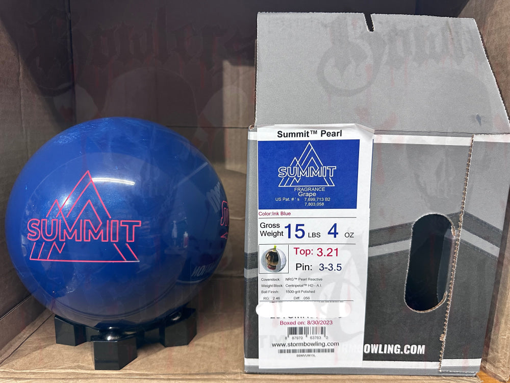 Storm Summit Pearl 15 lbs - Bowlers Asylum - World Elite Bowling - SRGBBFS - Storm Bowling - Roto Grip Bowling - 900 Global Bowling - Motiv Bowling - Track Bowling - Brunswick Bowling - Radical Bowling - Ebonite Bowling - DV8 Bowling - Columbia 300 Bowling - Hammer Bowling