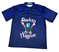 Bowlers Asylum Blue Liquid Sash Zip Jersey - Bowlers Asylum - World Elite Bowling - SRGBBFS