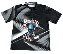 Load image into Gallery viewer, Bowlers Asylum Black and Gray Sash Zip Jersey - Bowlers Asylum - World Elite Bowling - SRGBBFS
