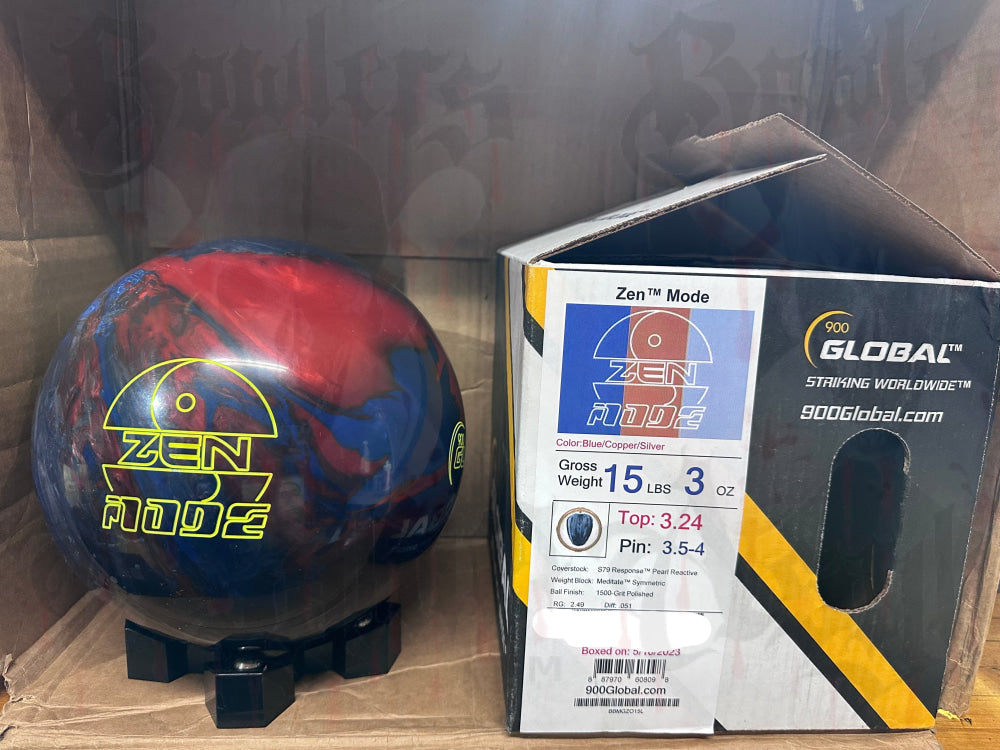 900 Global Zen Mode 15 lbs - Bowlers Asylum - World Elite Bowling - SRGBBFS - Storm Bowling - Roto Grip Bowling - 900 Global Bowling - Motiv Bowling - Track Bowling - Brunswick Bowling - Radical Bowling - Ebonite Bowling - DV8 Bowling - Columbia 300 Bowling - Hammer Bowling