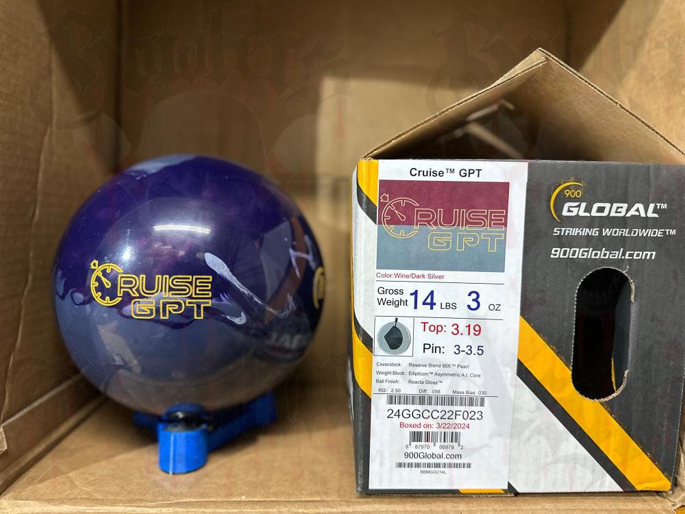 900 Global Cruise GPT 14 lbs - Bowlers Asylum - World Elite Bowling - SRGBBFS - Storm Bowling - Roto Grip Bowling - 900 Global Bowling - Motiv Bowling - Track Bowling - Brunswick Bowling - Radical Bowling - Ebonite Bowling - DV8 Bowling - Columbia 300 Bowling - Hammer Bowling