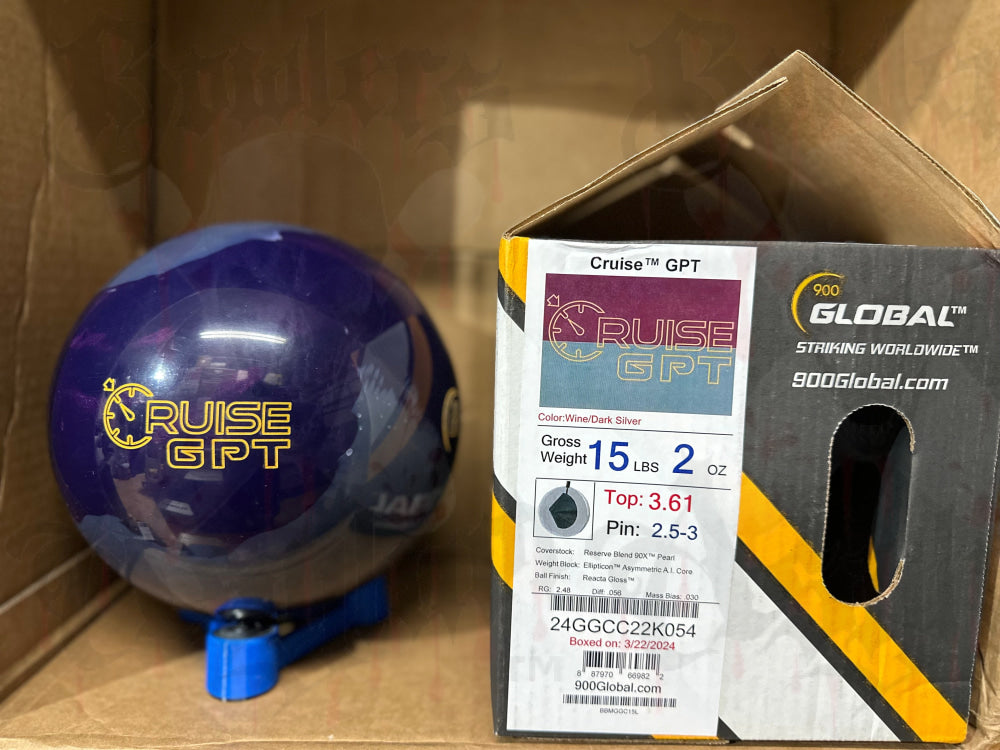 900 Global Cruise GPT 15 lbs - Bowlers Asylum - World Elite Bowling - SRGBBFS - Storm Bowling - Roto Grip Bowling - 900 Global Bowling - Motiv Bowling - Track Bowling - Brunswick Bowling - Radical Bowling - Ebonite Bowling - DV8 Bowling - Columbia 300 Bowling - Hammer Bowling