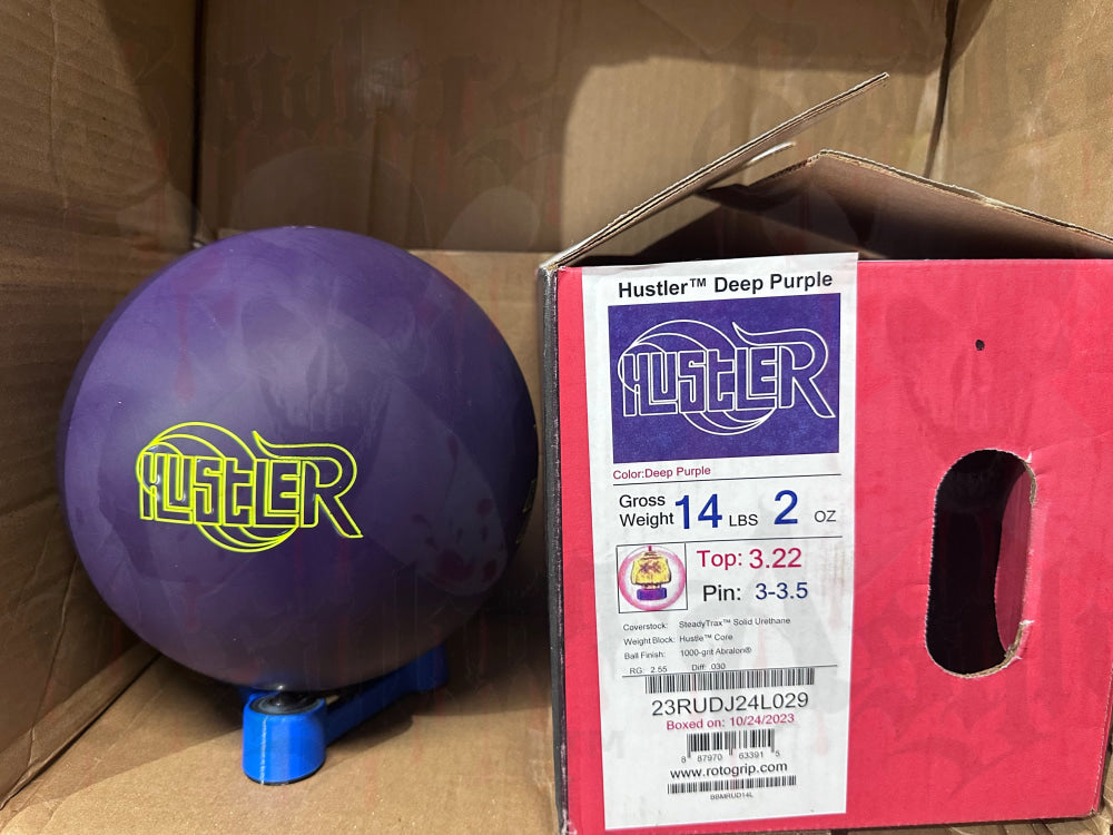 Roto Grip Hustler Deep Purple 14 lbs - Bowlers Asylum - World Elite Bowling - SRGBBFS - Storm Bowling - Roto Grip Bowling - 900 Global Bowling - Motiv Bowling - Track Bowling - Brunswick Bowling - Radical Bowling - Ebonite Bowling - DV8 Bowling - Columbia 300 Bowling - Hammer Bowling