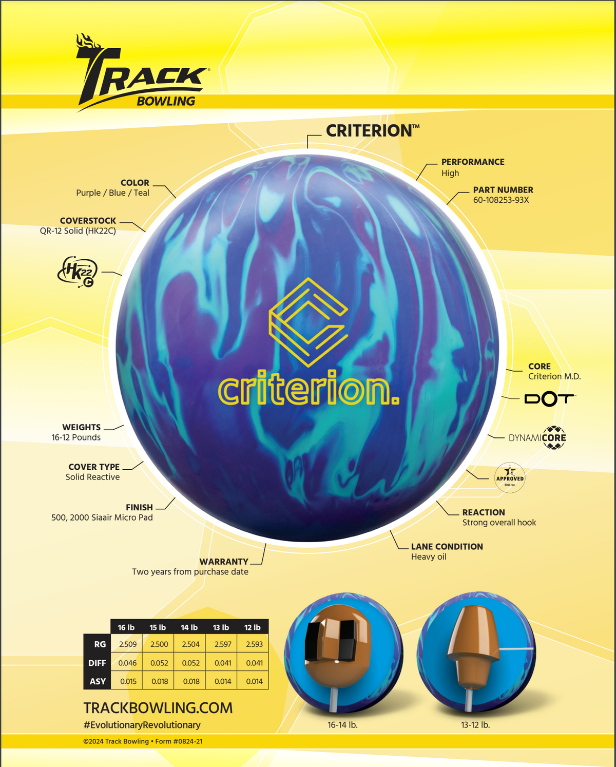 Track Criterion - Bowlers Asylum - World Elite Bowling - SRGBBFS - Storm Bowling - Roto Grip Bowling - 900 Global Bowling - Motiv Bowling - Track Bowling - Brunswick Bowling - Radical Bowling - Ebonite Bowling - DV8 Bowling - Columbia 300 Bowling - Hammer Bowling