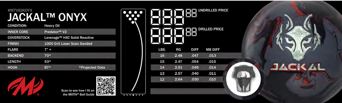 Motiv Jackal Onyx (Pre-Order) - Bowlers Asylum - World Elite Bowling - SRGBBFS - Storm Bowling - Roto Grip Bowling - 900 Global Bowling - Motiv Bowling - Track Bowling - Brunswick Bowling - Radical Bowling - Ebonite Bowling - DV8 Bowling - Columbia 300 Bowling - Hammer Bowling