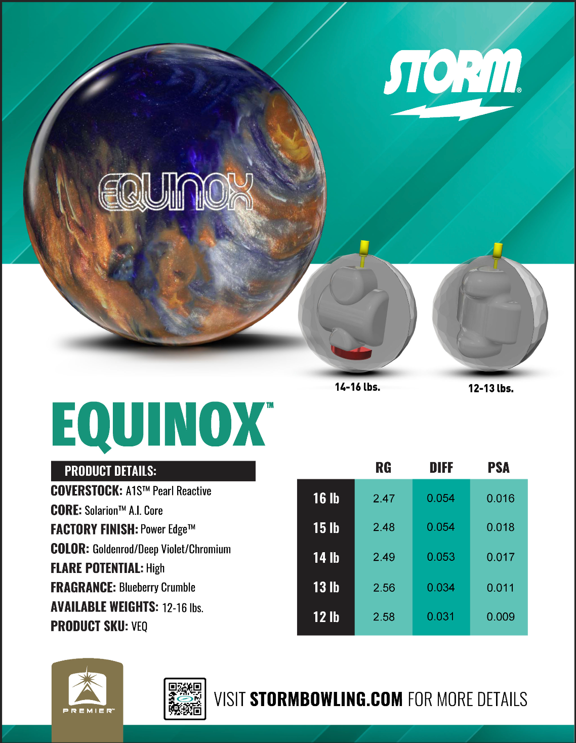 Storm Equinox - Bowlers Asylum - World Elite Bowling - SRGBBFS - Storm Bowling - Roto Grip Bowling - 900 Global Bowling - Motiv Bowling - Track Bowling - Brunswick Bowling - Radical Bowling - Ebonite Bowling - DV8 Bowling - Columbia 300 Bowling - Hammer Bowling