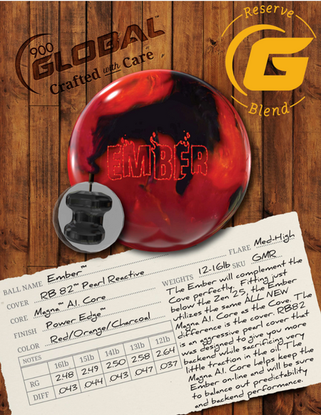 900 Global Ember - Bowlers Asylum - World Elite Bowling - SRGBBFS - Storm Bowling - Roto Grip Bowling - 900 Global Bowling - Motiv Bowling - Track Bowling - Brunswick Bowling - Radical Bowling - Ebonite Bowling - DV8 Bowling - Columbia 300 Bowling - Hammer Bowling